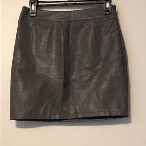 Grey leather skirt